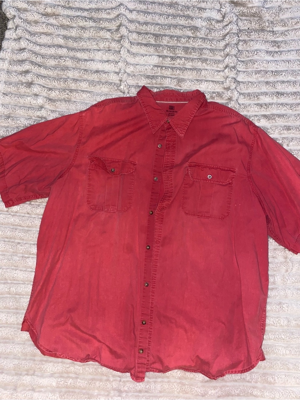 Faded Glory Men's Red Short-Sleeve Button-Down Shirt